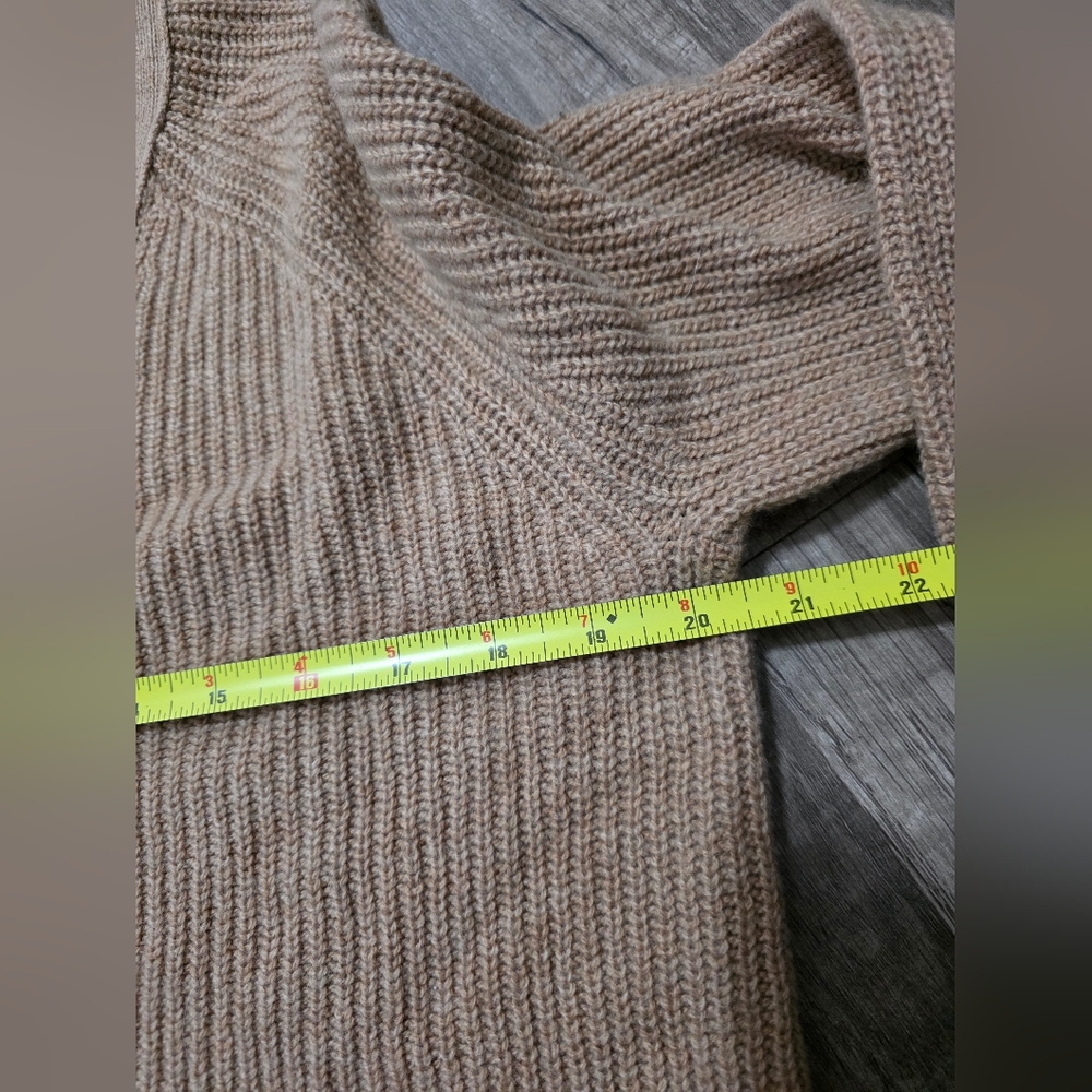 MADEWELL Granola Women's Merino Wool Knit Tan Sweater Boho Classy - Picture 12 of 12